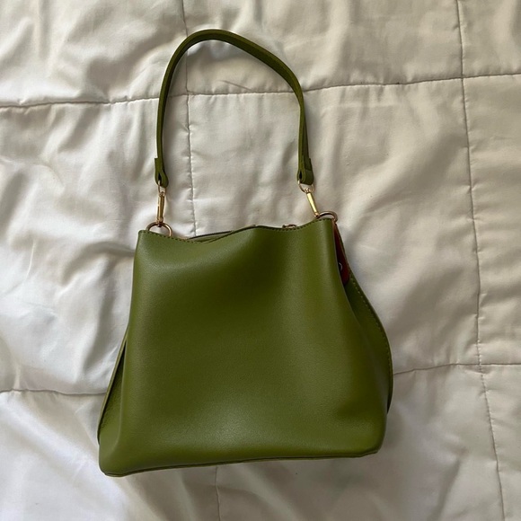 Stylish Green and Brown Women's Bag - Picture 7 of 8
